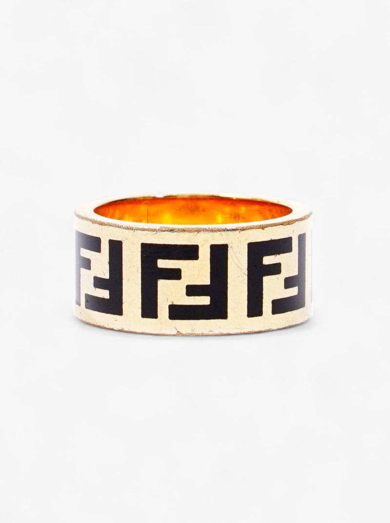  Fendi Forever Fendi Ring Gold / Black Brass L (58mm)