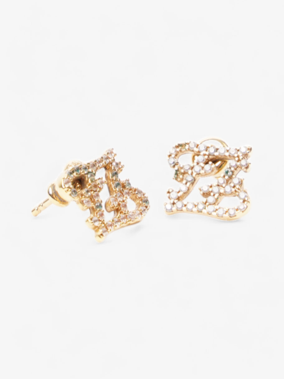 Fendi FF Earrings Gold / White Base Metal Image 4