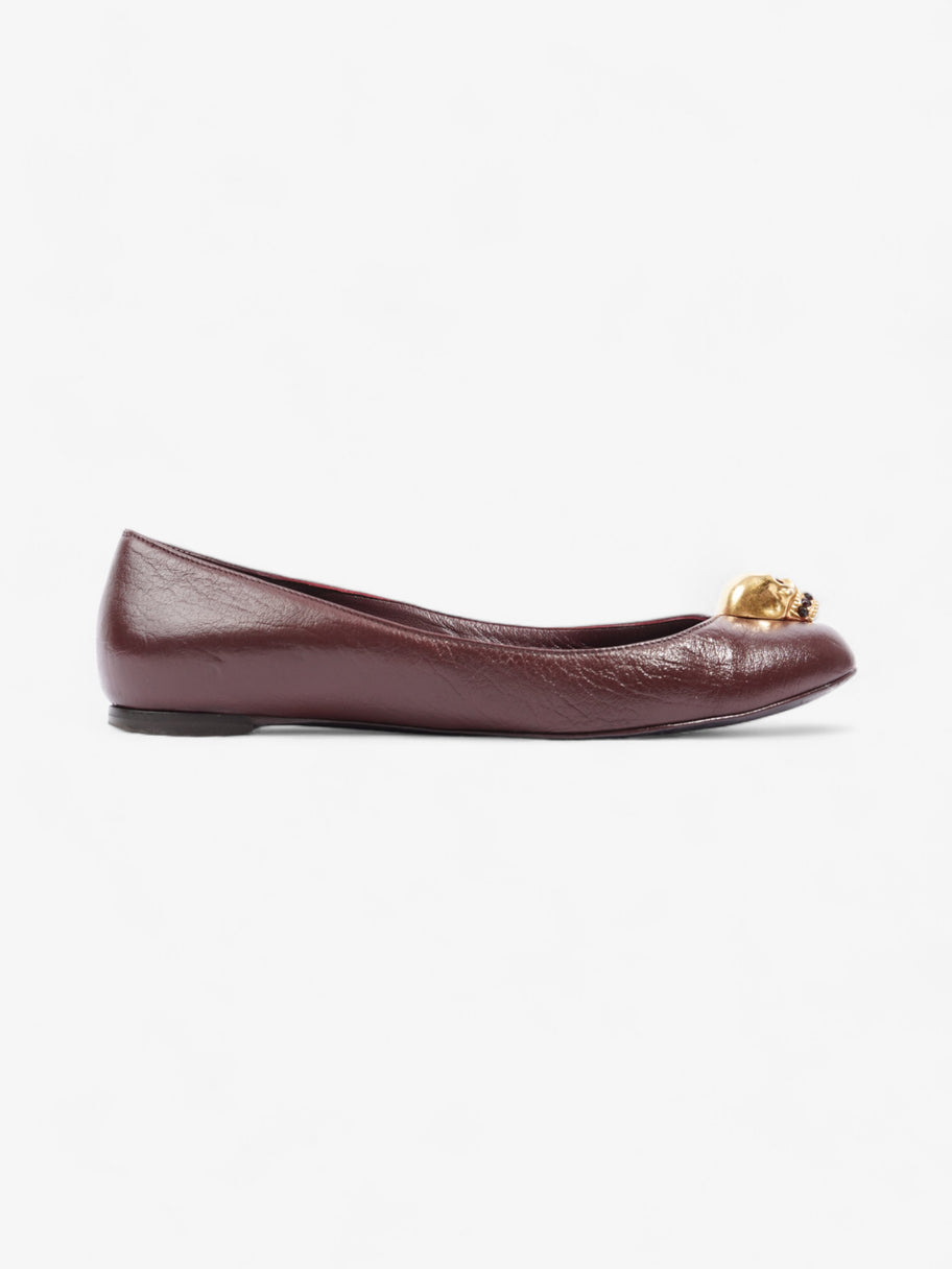 Alexander McQueen Skull Flats Wine Leather EU 37.5 UK 4.5 Image 1