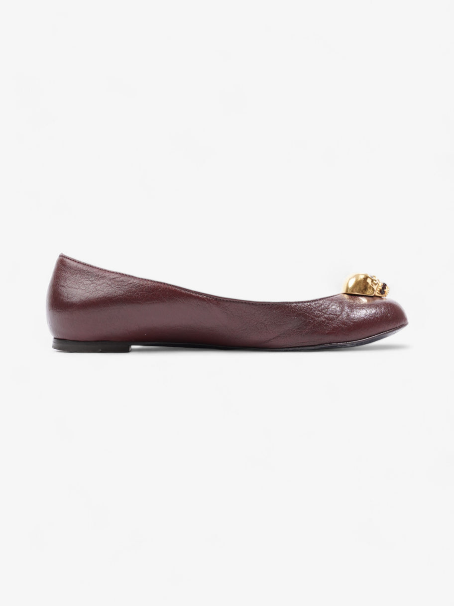 Alexander McQueen Skull Flats Wine Leather EU 37.5 UK 4.5 Image 4