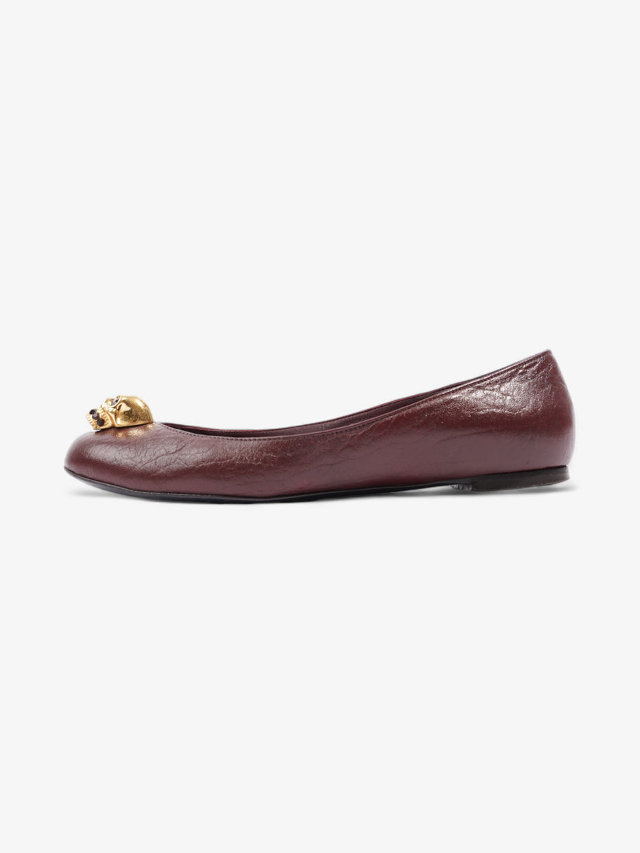 Alexander McQueen Skull Flats Wine Leather EU 37.5 UK 4.5 Image 5