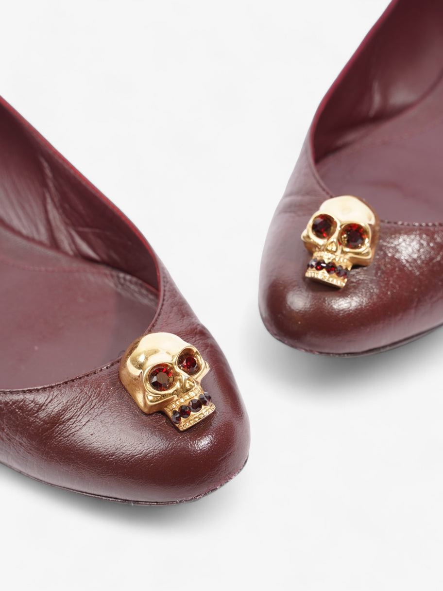 Alexander McQueen Skull Flats Wine Leather EU 37.5 UK 4.5 Image 9