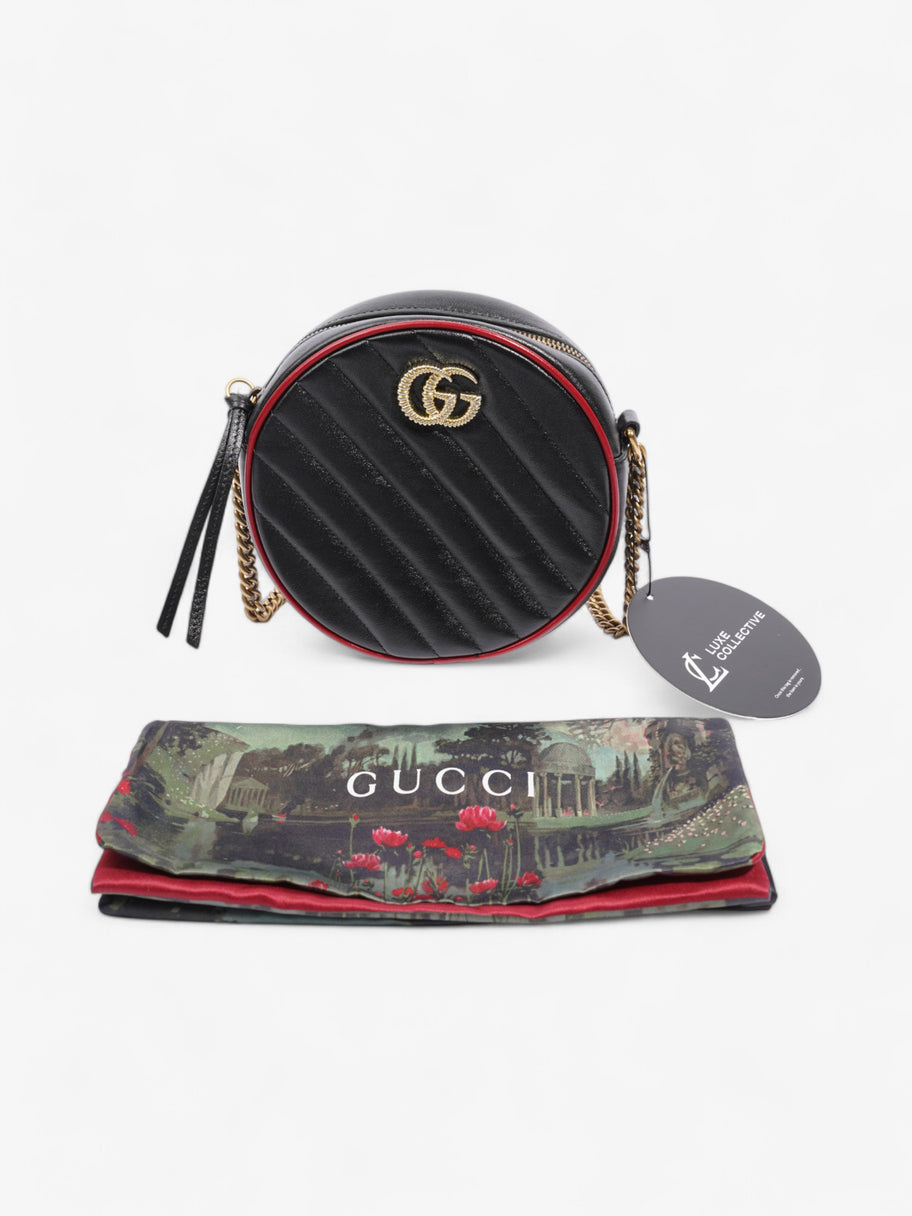 Gucci GG Marmont Round Black / Red Matelasse Leather Image 8