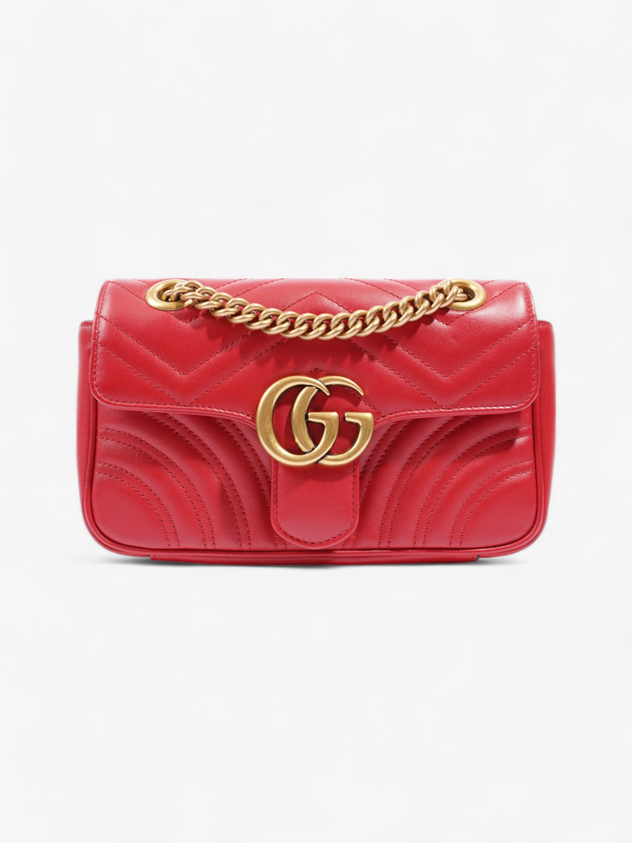 Gucci GG Marmont Red Matelasse Leather Mini Image 1