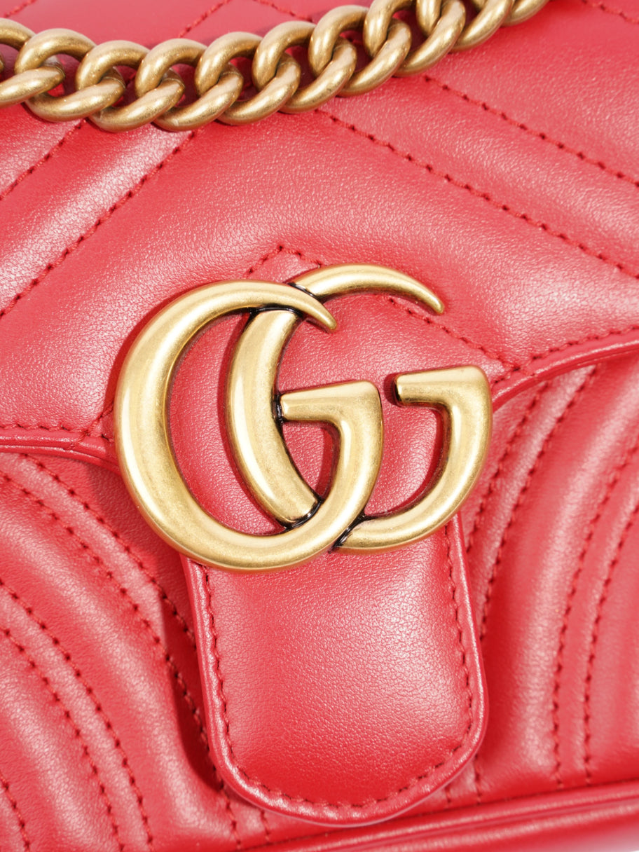 Gucci GG Marmont Red Matelasse Leather Mini Image 7