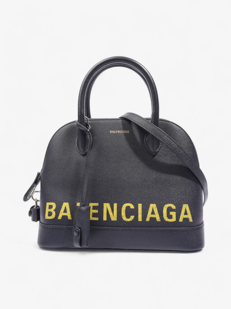  Balenciaga Ville top handle bag Navy Blue / Yellow Leather Small