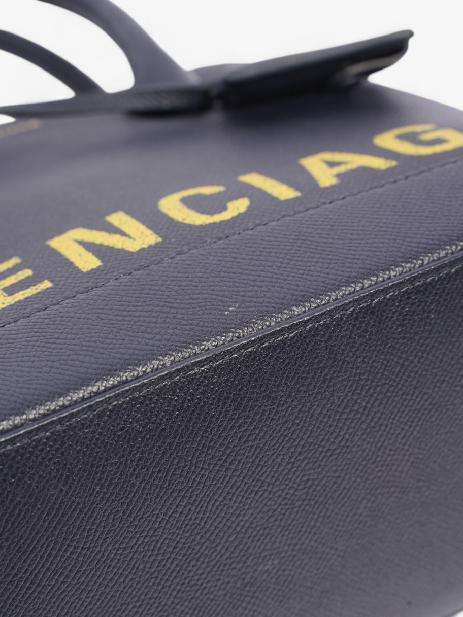 Balenciaga Ville top handle bag Navy Blue / Yellow Leather Small Image 7