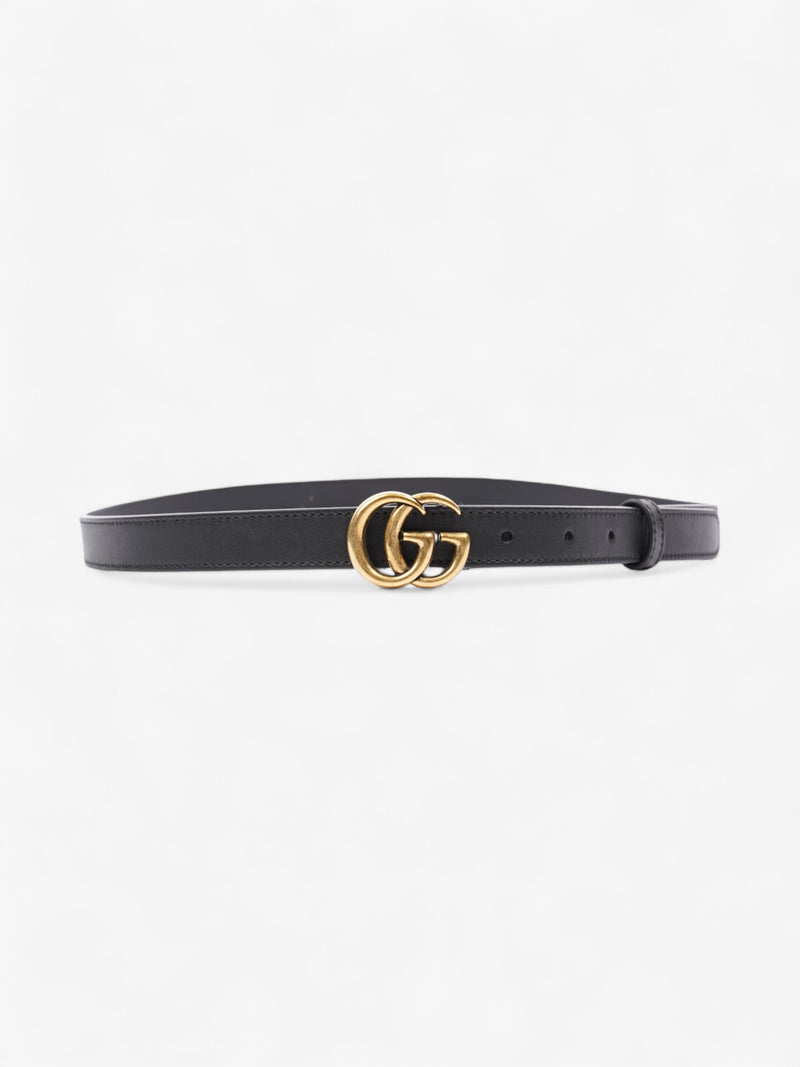  Gucci GG Marmont Thin Belt Black / Gold Leather 95cm / 38