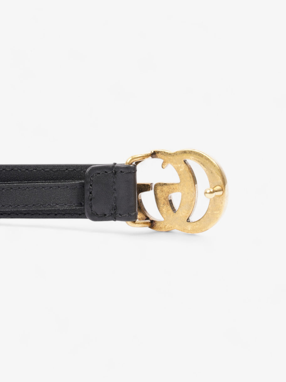 Gucci GG Marmont Thin Belt Black / Gold Leather 95cm / 38