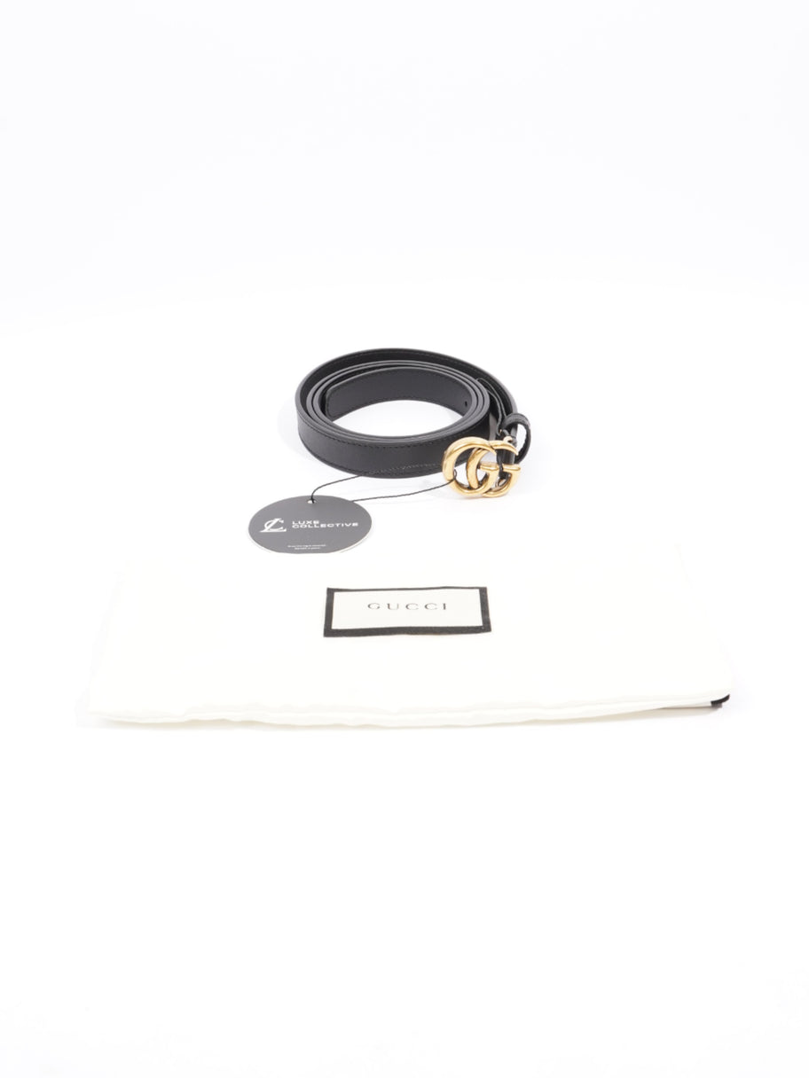 Gucci GG Marmont Thin Belt Black / Gold Leather 95cm / 38