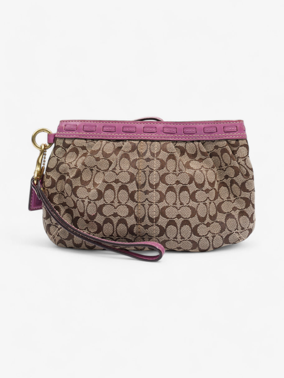 Coach Monogram Wristlet Brown / Orchid Canvas Image 1