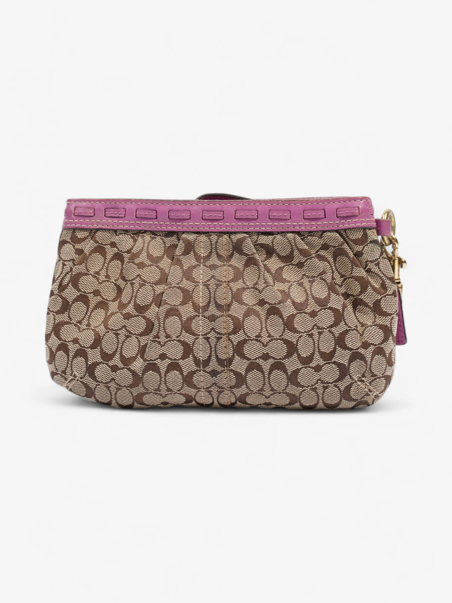 Coach Monogram Wristlet Brown / Orchid Canvas Image 4