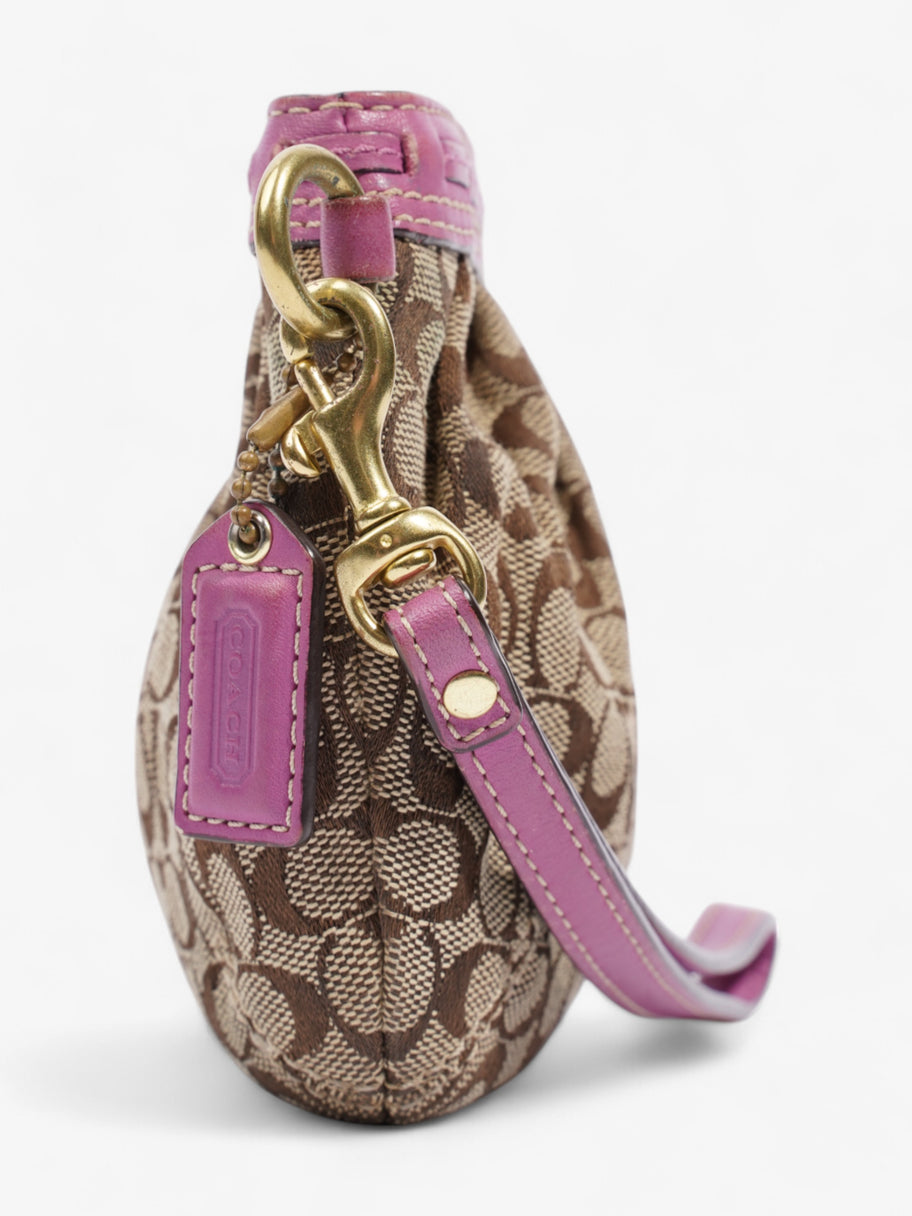 Coach Monogram Wristlet Brown / Orchid Canvas Image 5