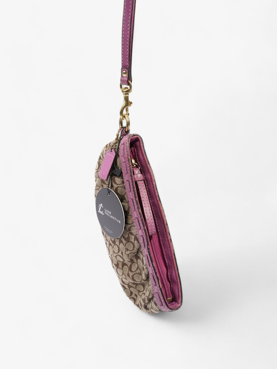 Coach Monogram Wristlet Brown / Orchid Canvas Image 9