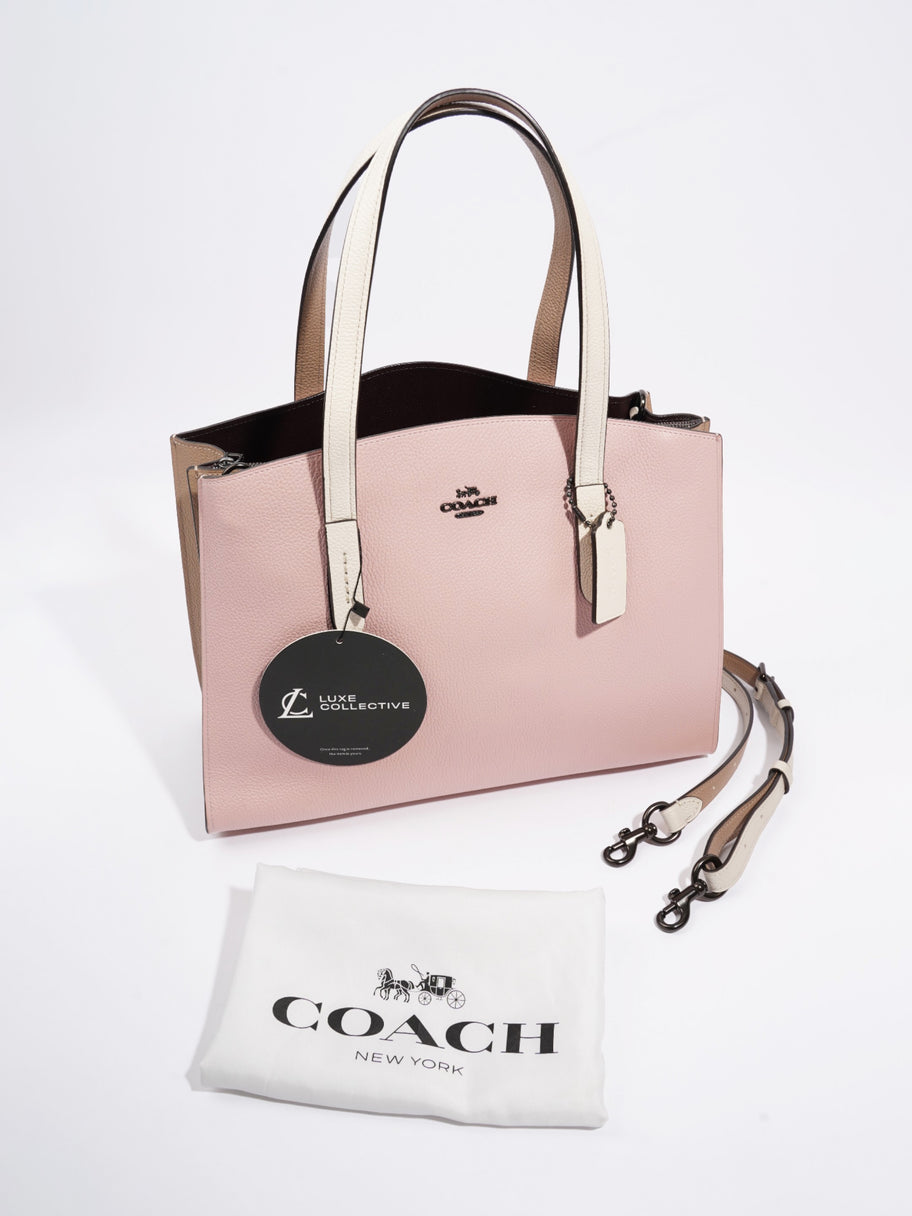 Coach Charlie Carryall Bag Ice Pink / White / Beige Leather Image 10