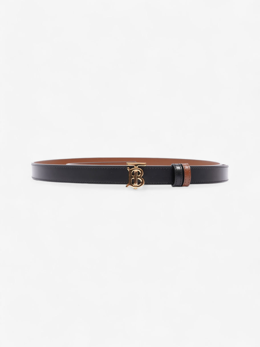 Burberry TB Reversible Belt Black / Brown / Gold Leather Medium - 123cm Image 1