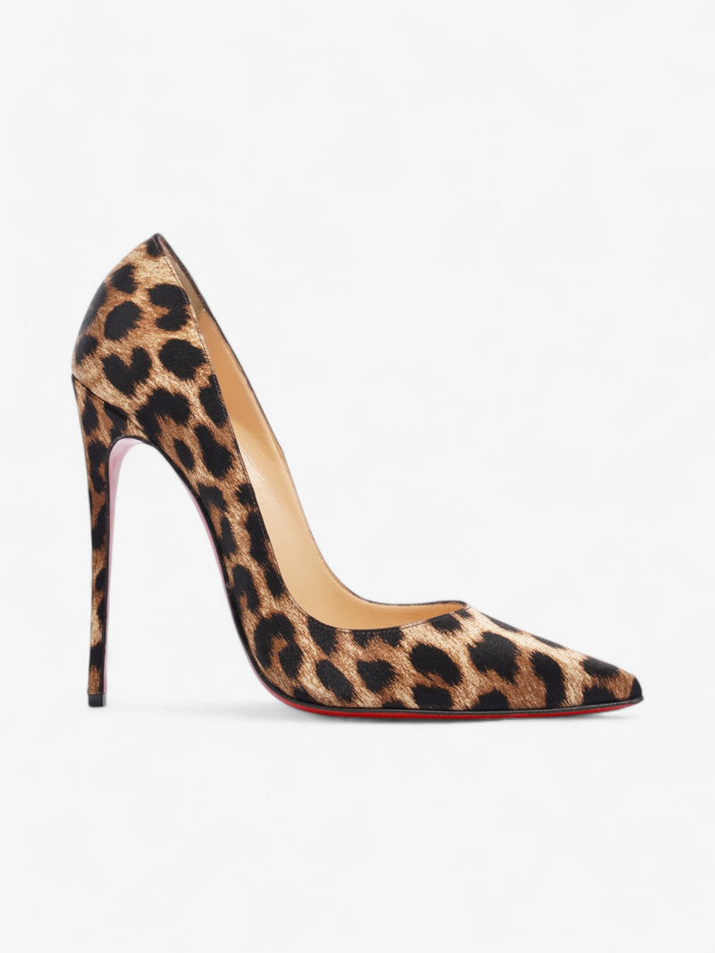  Christian Louboutin So Kate 120mm Leopard Print Satin EU 40 UK 7