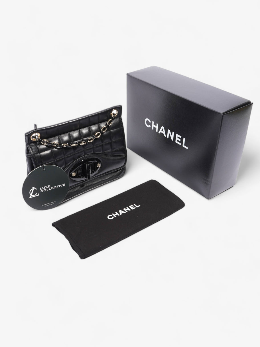 Chanel Chain Flap Black Leather Image 12