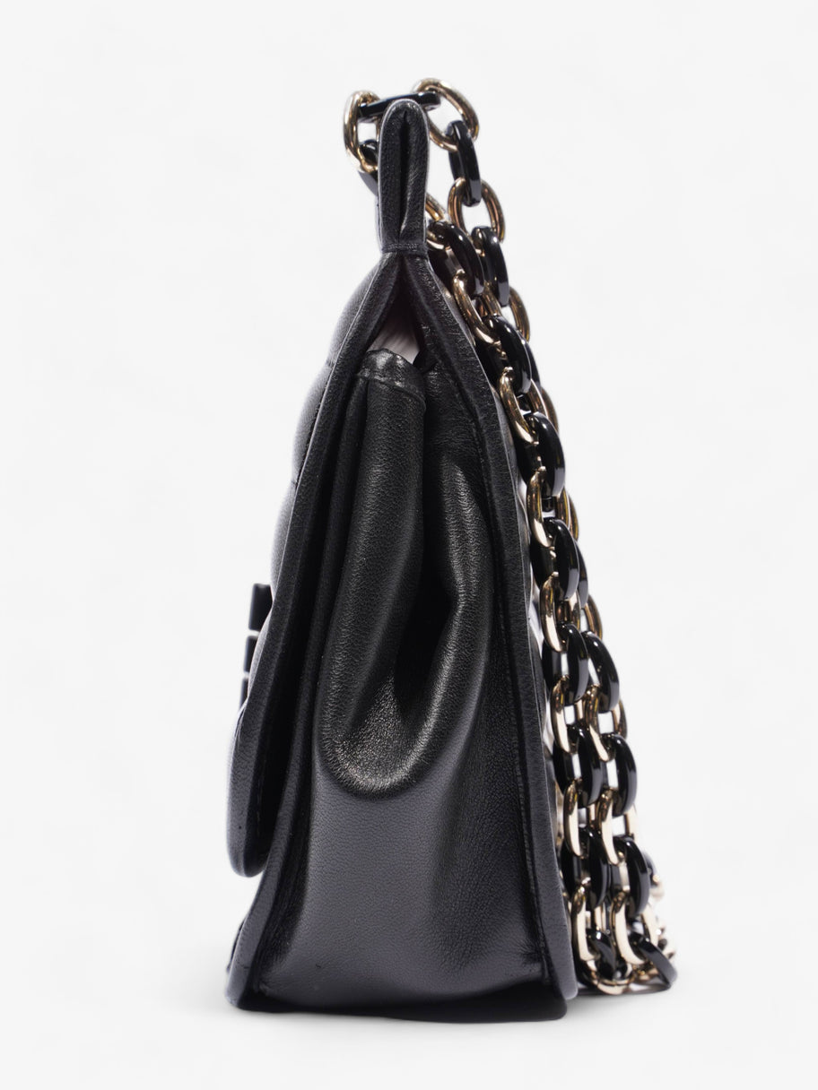 Chain Flap Black Leather Image 4