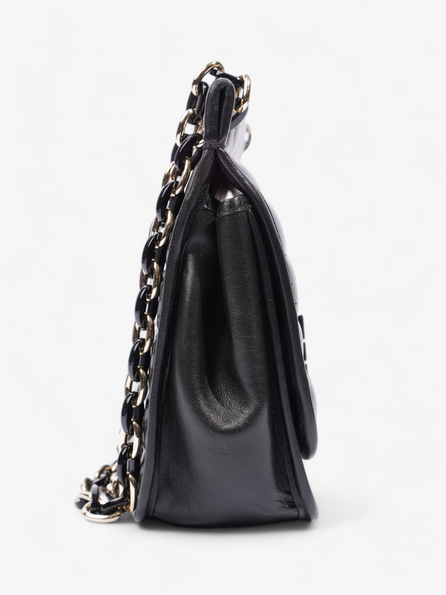 Chanel Chain Flap Black Leather Image 6