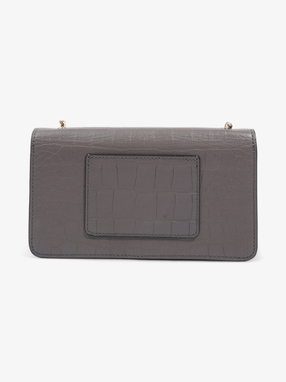 Mulberry Bayswater Wallet On Chain Grey Embossed Leather Image 3