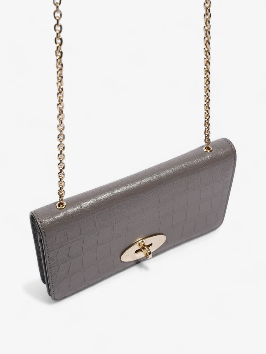 Mulberry Bayswater Wallet On Chain Grey Embossed Leather Image 6