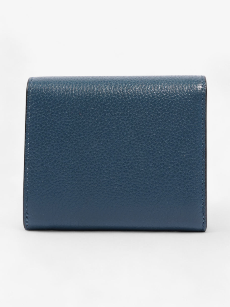 Mulberry Trifold Wallet Blue Grained Leather Image 2