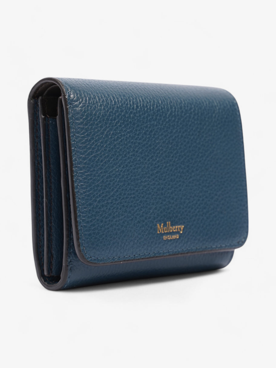 Mulberry Trifold Wallet Blue Grained Leather Image 4