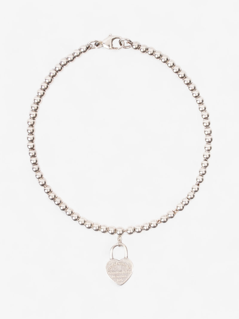  Tiffany and Co Return to Tiffany Heart Padlock Bead Bracelet Silver Silver Sterling