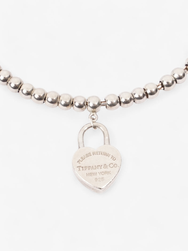  Tiffany and Co Return to Tiffany Heart Padlock Bead Bracelet Silver Silver Sterling