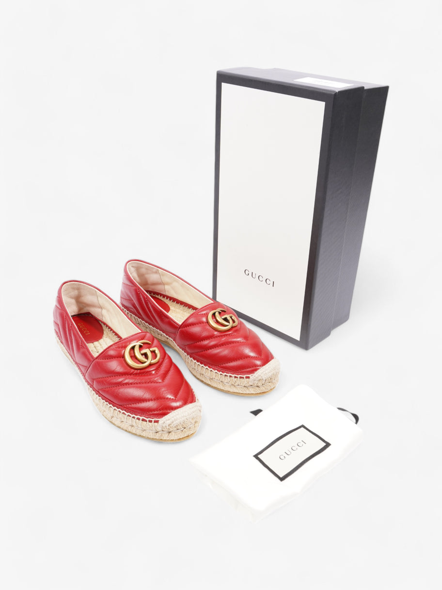 Gucci GG Marmont Espadrilles Red Leather EU 38 UK 5 Image 10