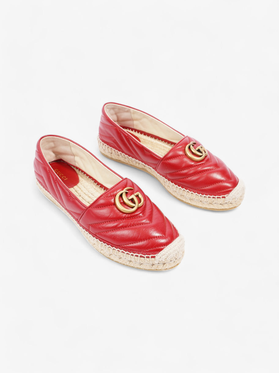 Gucci GG Marmont Espadrilles Red Leather EU 38 UK 5 Image 2