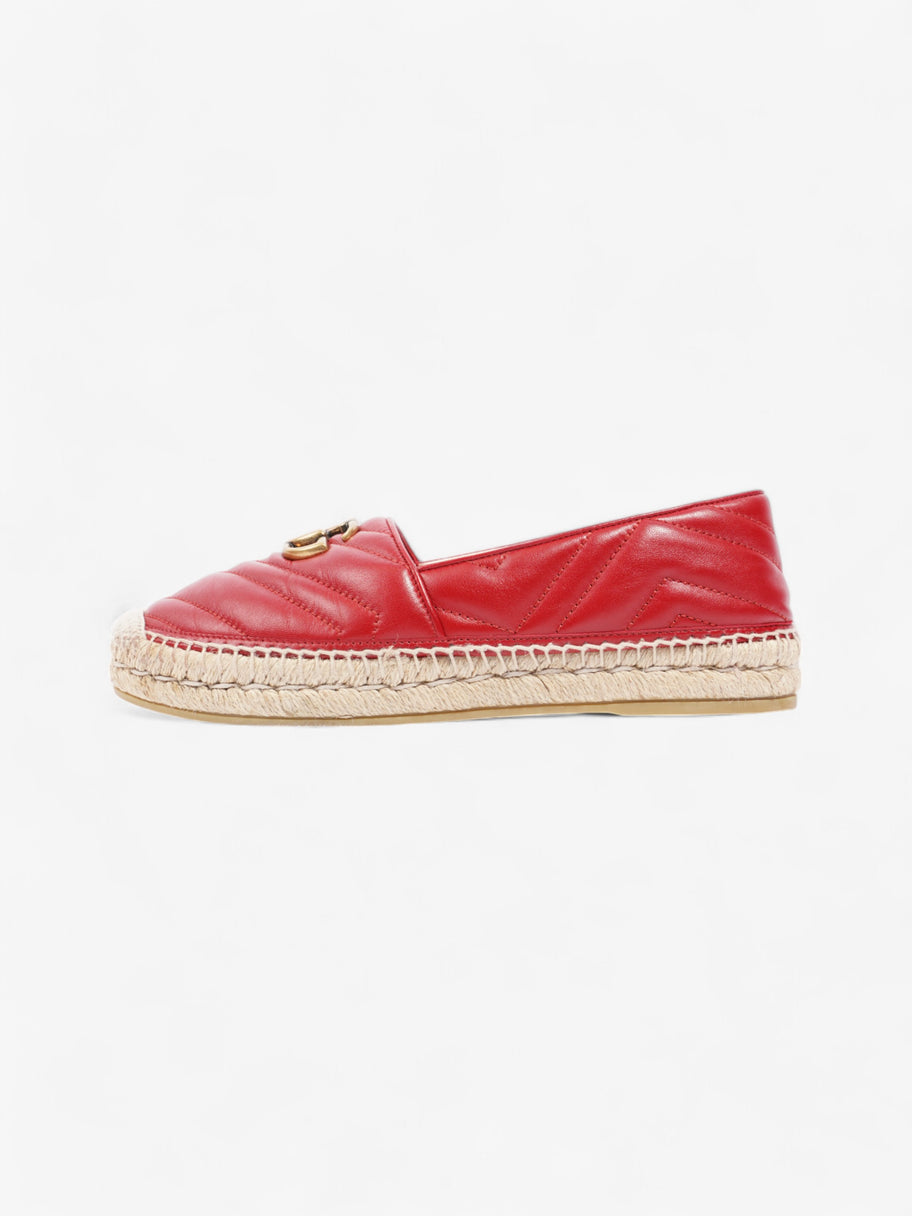 Gucci GG Marmont Espadrilles Red Leather EU 38 UK 5 Image 5