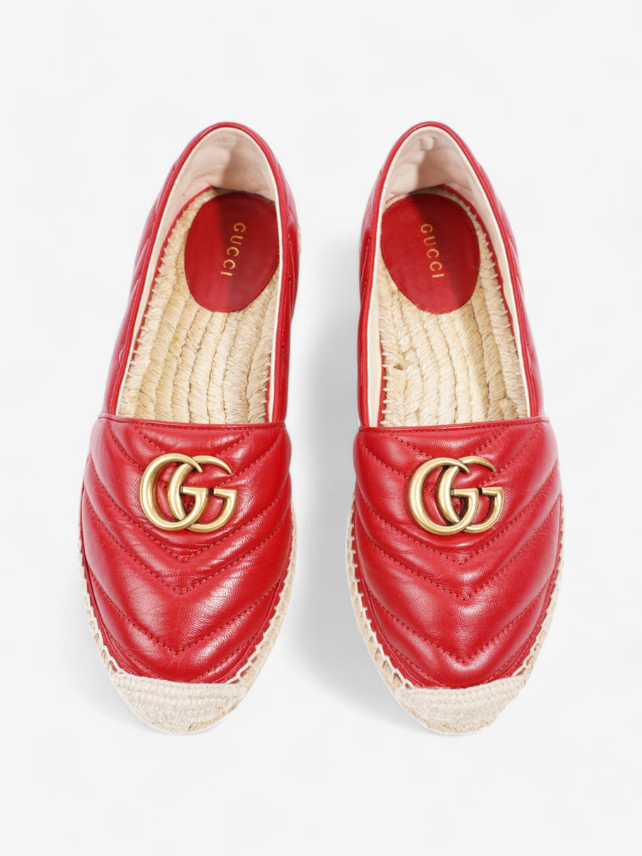 Gucci GG Marmont Espadrilles Red Leather EU 38 UK 5 Image 8