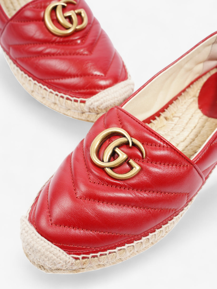 Gucci GG Marmont Espadrilles Red Leather EU 38 UK 5 Image 9