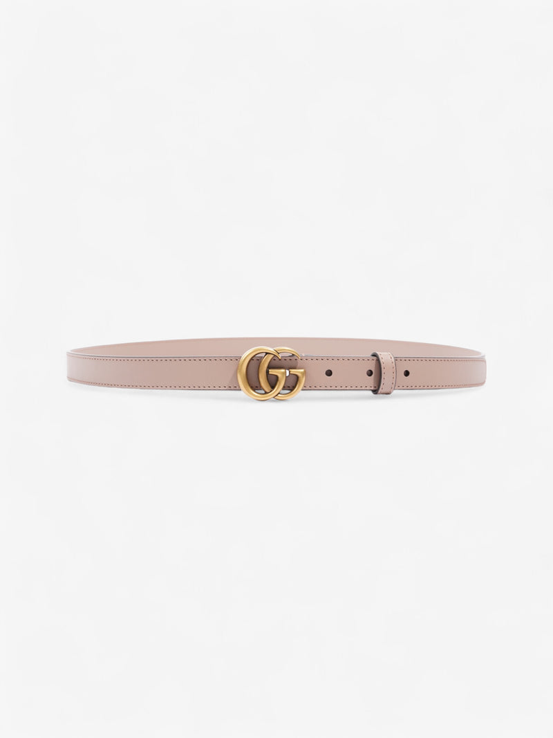  Gucci GG Marmont Thin Belt Rose Beige  / Gold Leather 100cm / 40