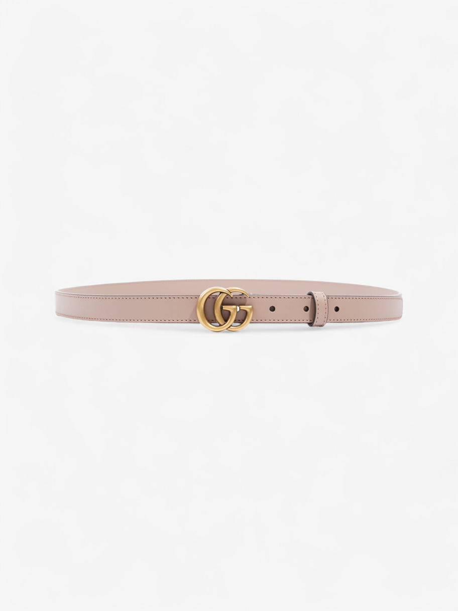 Gucci GG Marmont Thin Belt Rose Beige  / Gold Leather 100cm / 40