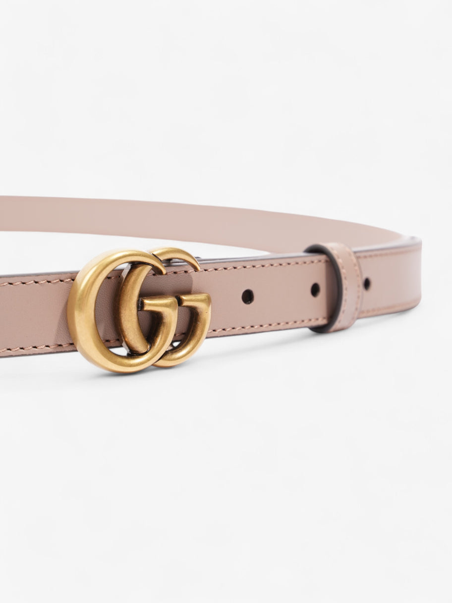 Gucci GG Marmont Thin Belt Rose Beige  / Gold Leather 100cm / 40