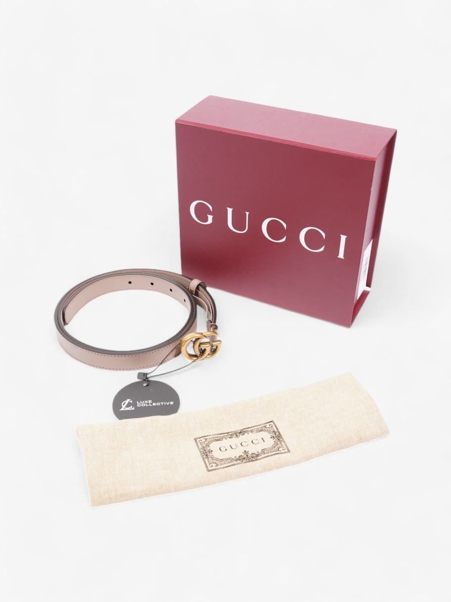 Gucci GG Marmont Thin Belt Rose Beige  / Gold Leather 100cm / 40