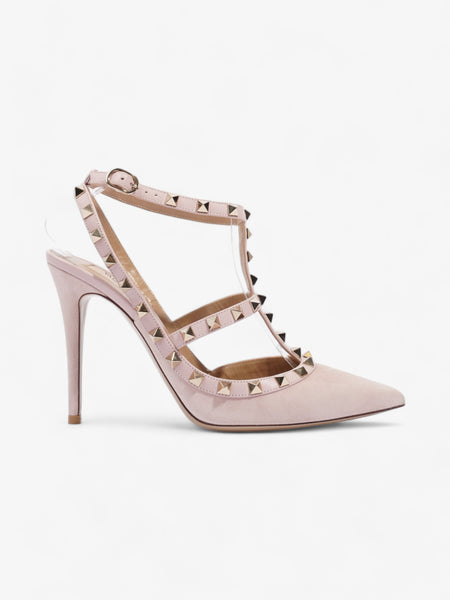 Valentino Rockstud Heels 100mm Light Pink Suede EU 40 UK 7 Luxe Collective