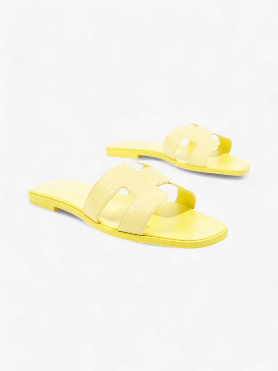 Hermes Oran Sandals Yellow Leather EU 38 UK 5 Image 2