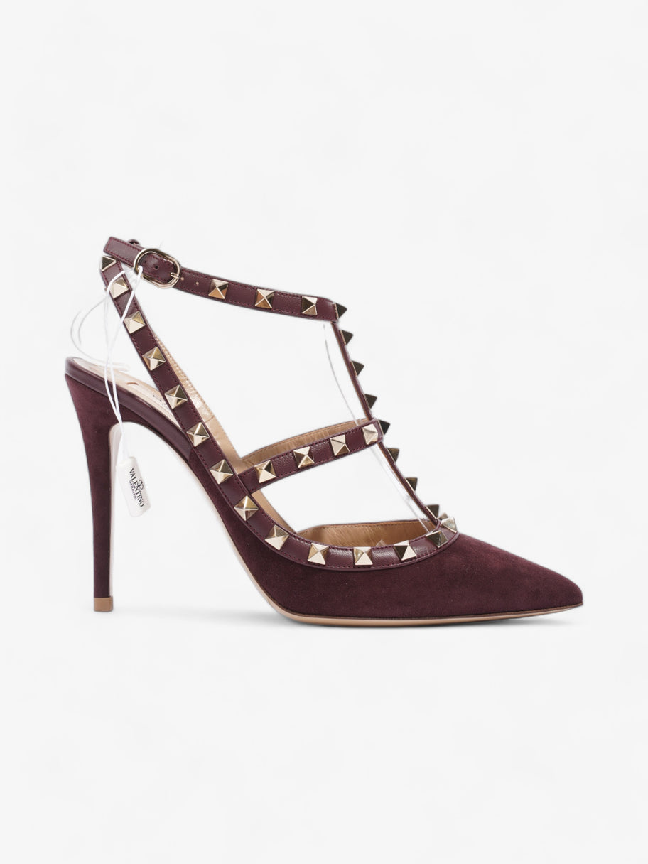 Valentino Rockstud Heeled Pumps 105mm Burgundy Suede EU 39 UK 6 Image 1