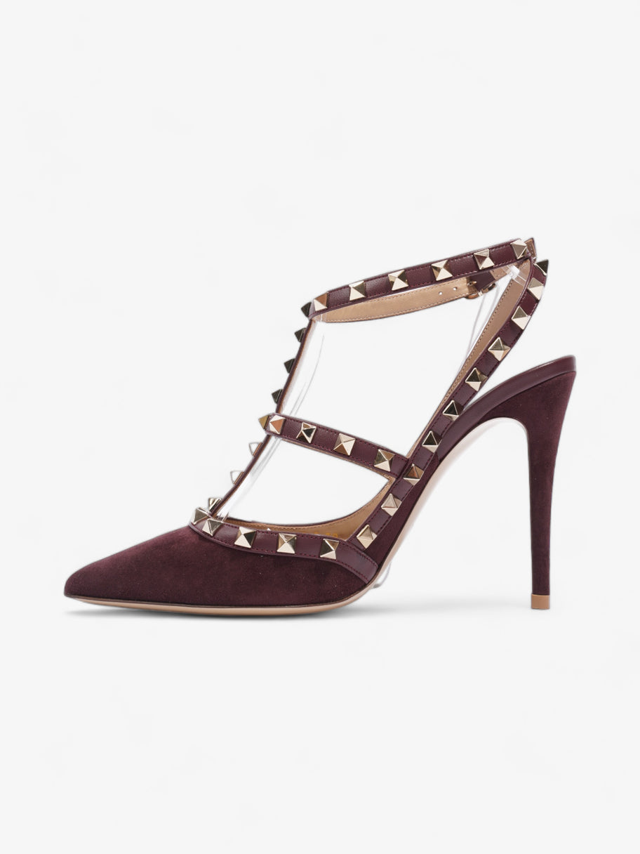 Valentino Rockstud Heeled Pumps 105mm Burgundy Suede EU 39 UK 6 Image 3