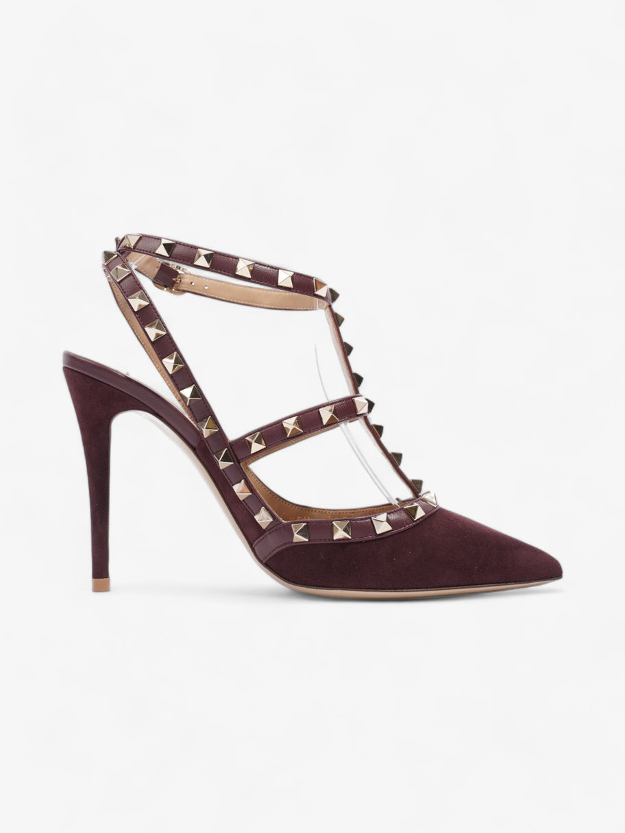 Valentino Rockstud Heeled Pumps 105mm Burgundy Suede EU 39 UK 6 Image 4