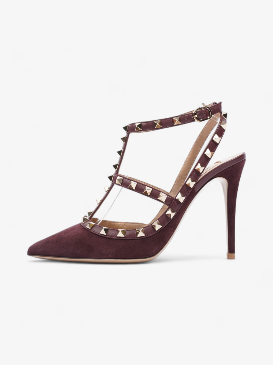 Valentino Rockstud Heeled Pumps 105mm Burgundy Suede EU 39 UK 6 Image 5