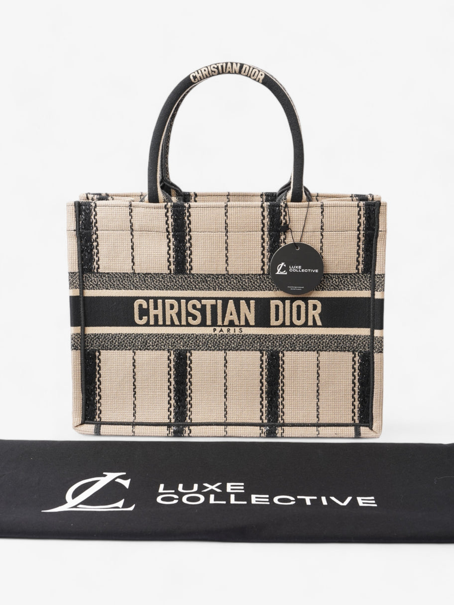 Christian Dior Book Tote Beige / Black Canvas Medium Image 9