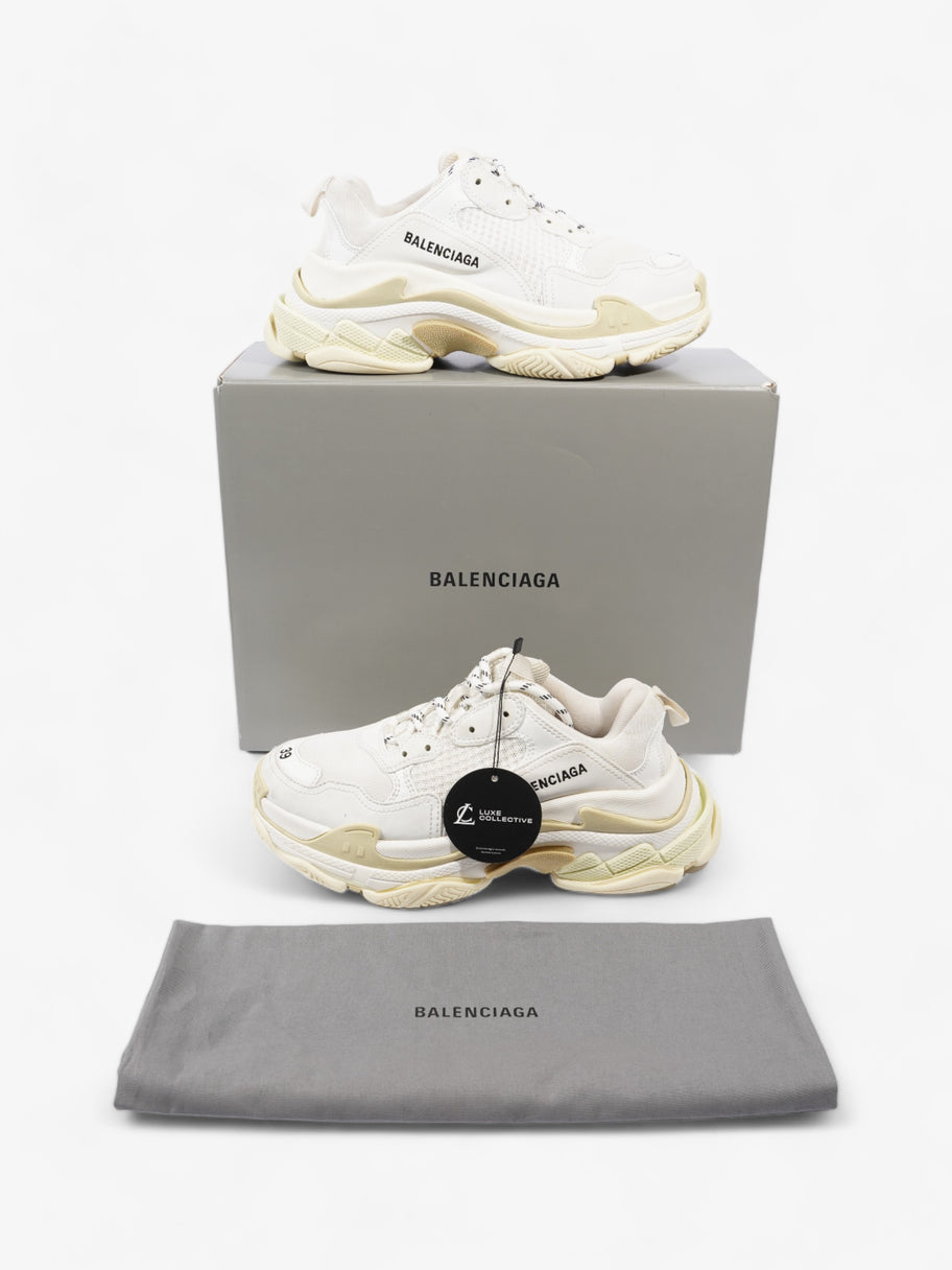 Balenciaga Triple S White Cream Black Mesh EU 39 UK 6 Luxe Collective