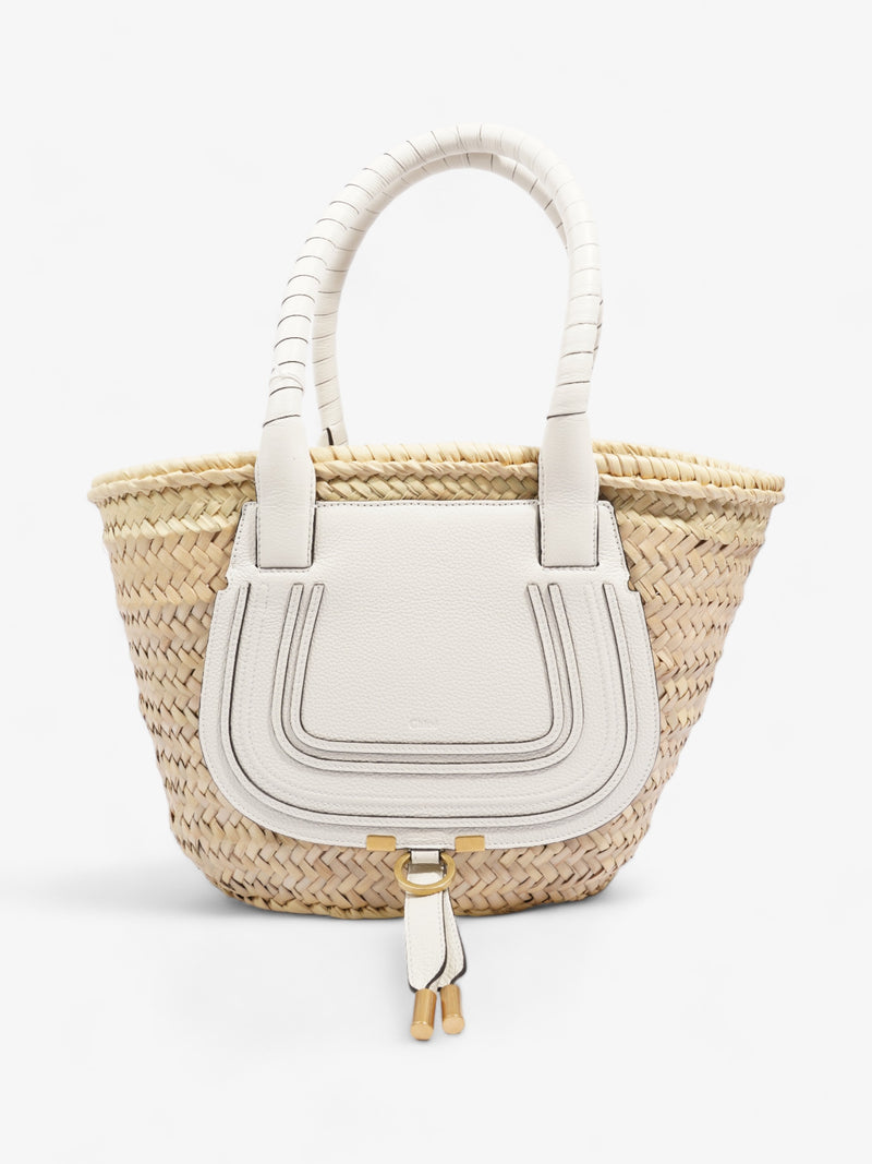  Chloe Marcie Basket Neutral / White Raffia Medium