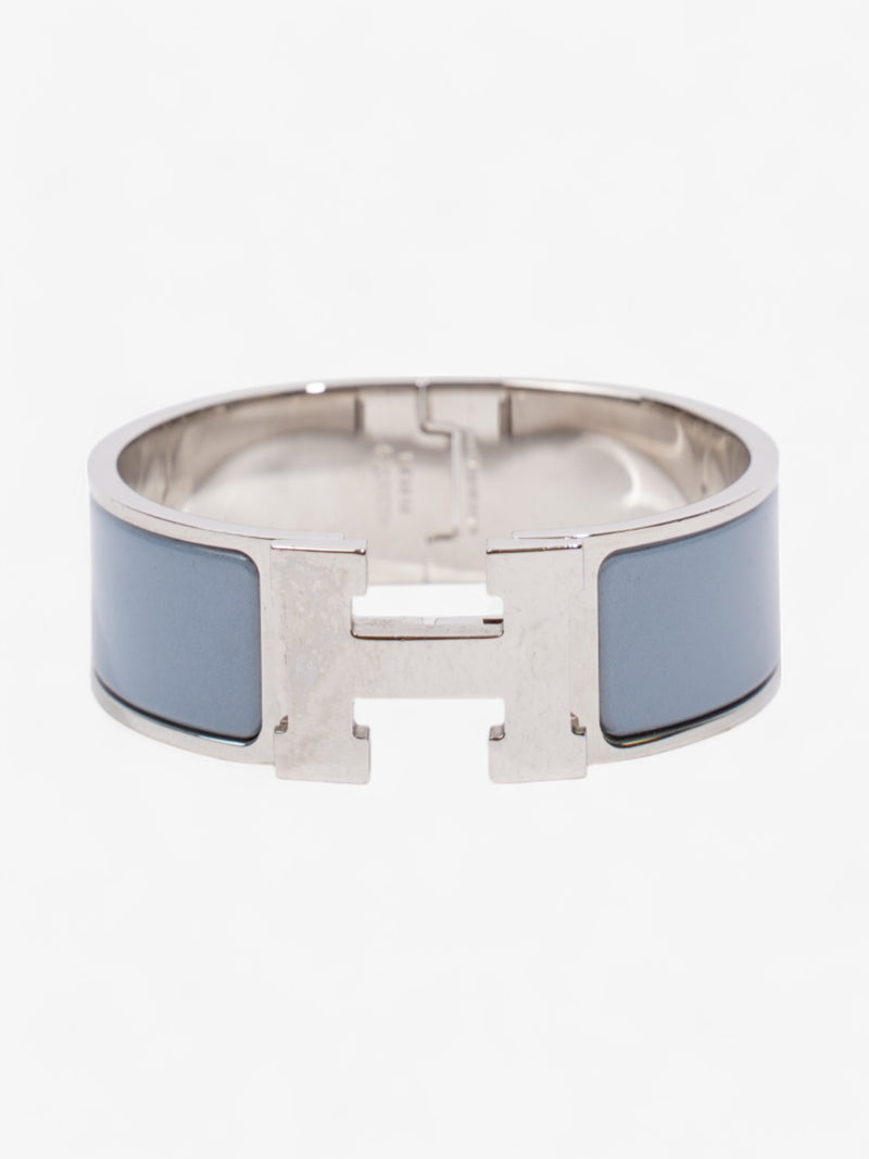  Hermes Clic Clac H Bracelet Baby Blue Palladium Plated GM