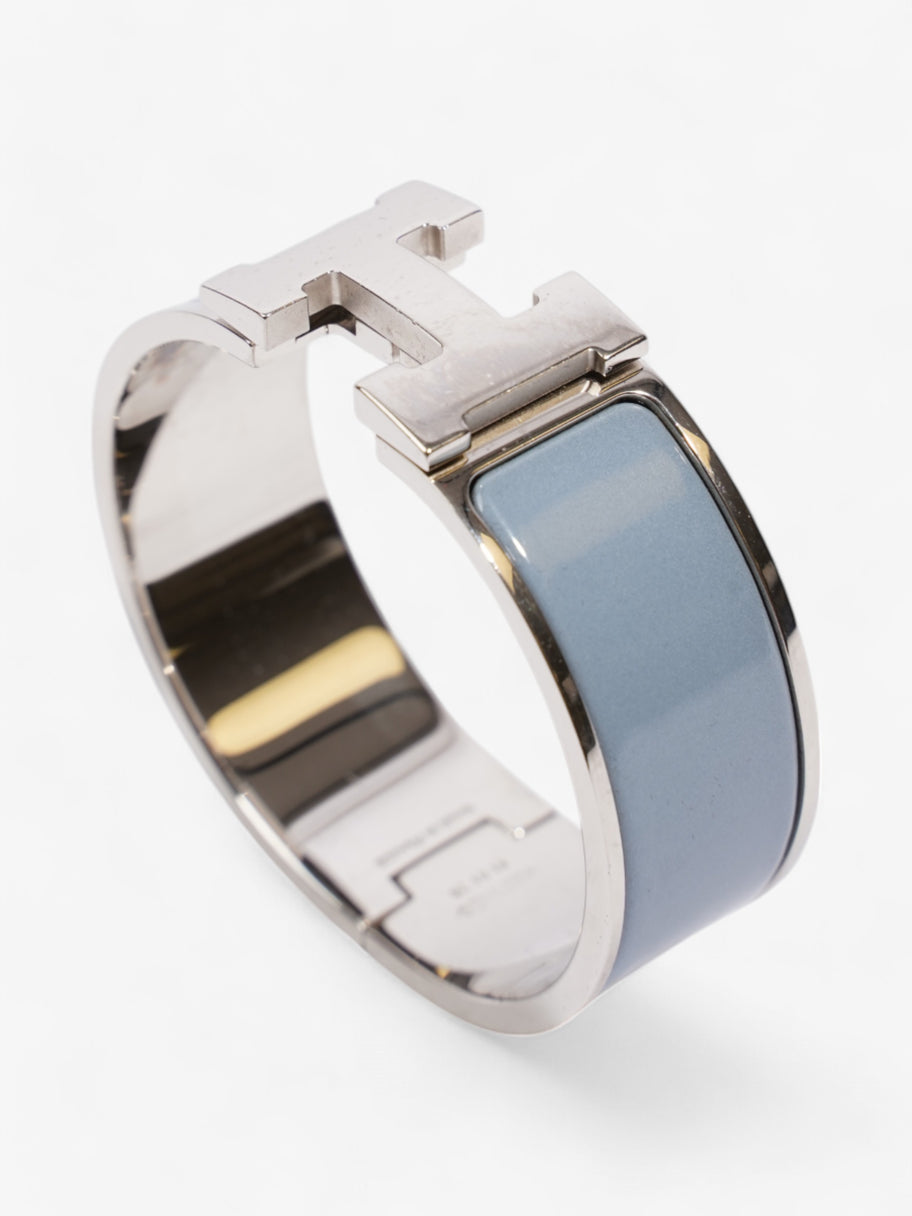 Hermes Clic Clac H Bracelet Baby Blue Palladium Plated GM Image 4